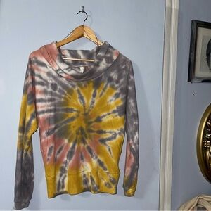 Tie-Dye Cowl Neck Sweater